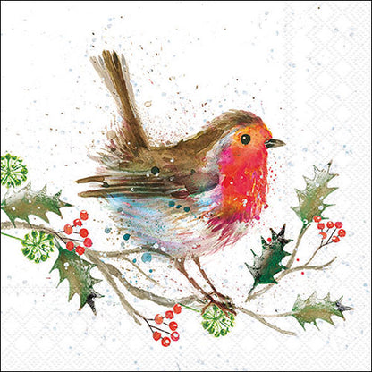 Decoupage Napkins 6.5"  (2pcs)- Winter Robin