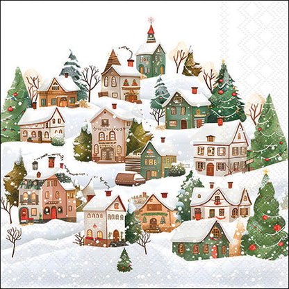Decoupage Napkins 6.5"  (2pcs)- Winter Village