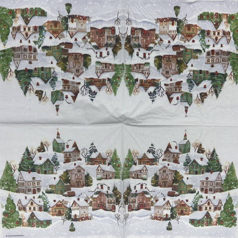 Decoupage Napkins 6.5"  (2pcs)- Winter Village
