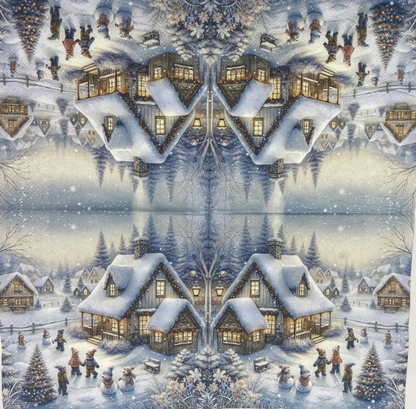 Decoupage Napkins 6.5"  (2pcs)- Winter in Backyard