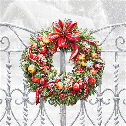 Decoupage Napkins 6.5"  (2pcs)- Wreath On Fence