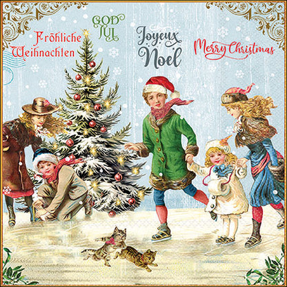 Decoupage Napkins 6.5"  (2pcs)- X-Mas On Ice