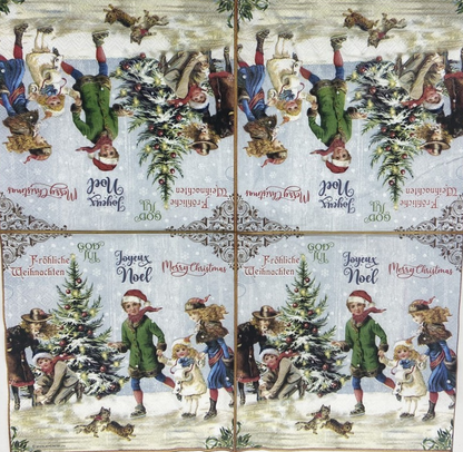 Decoupage Napkins 6.5"  (2pcs)- X-Mas On Ice