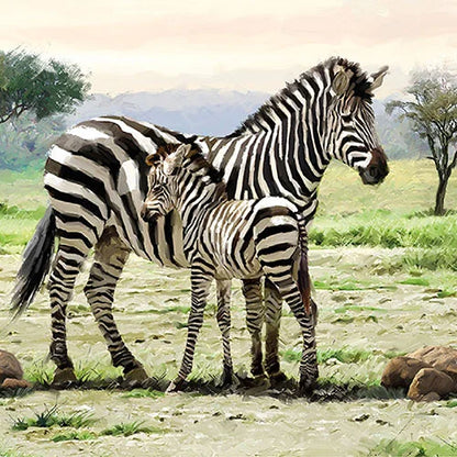Decoupage Napkins 6.5" (2pcs)- Zebras