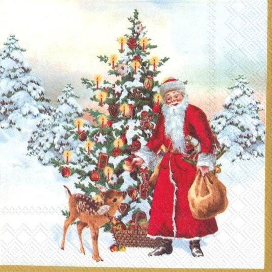 Decoupage Napkins 6.5"- Annual Christmas Santa