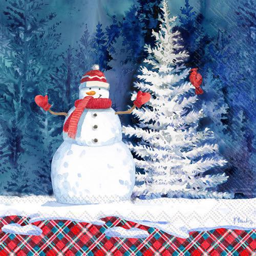 Decoupage Napkins 6.5"- Frosted Snowman