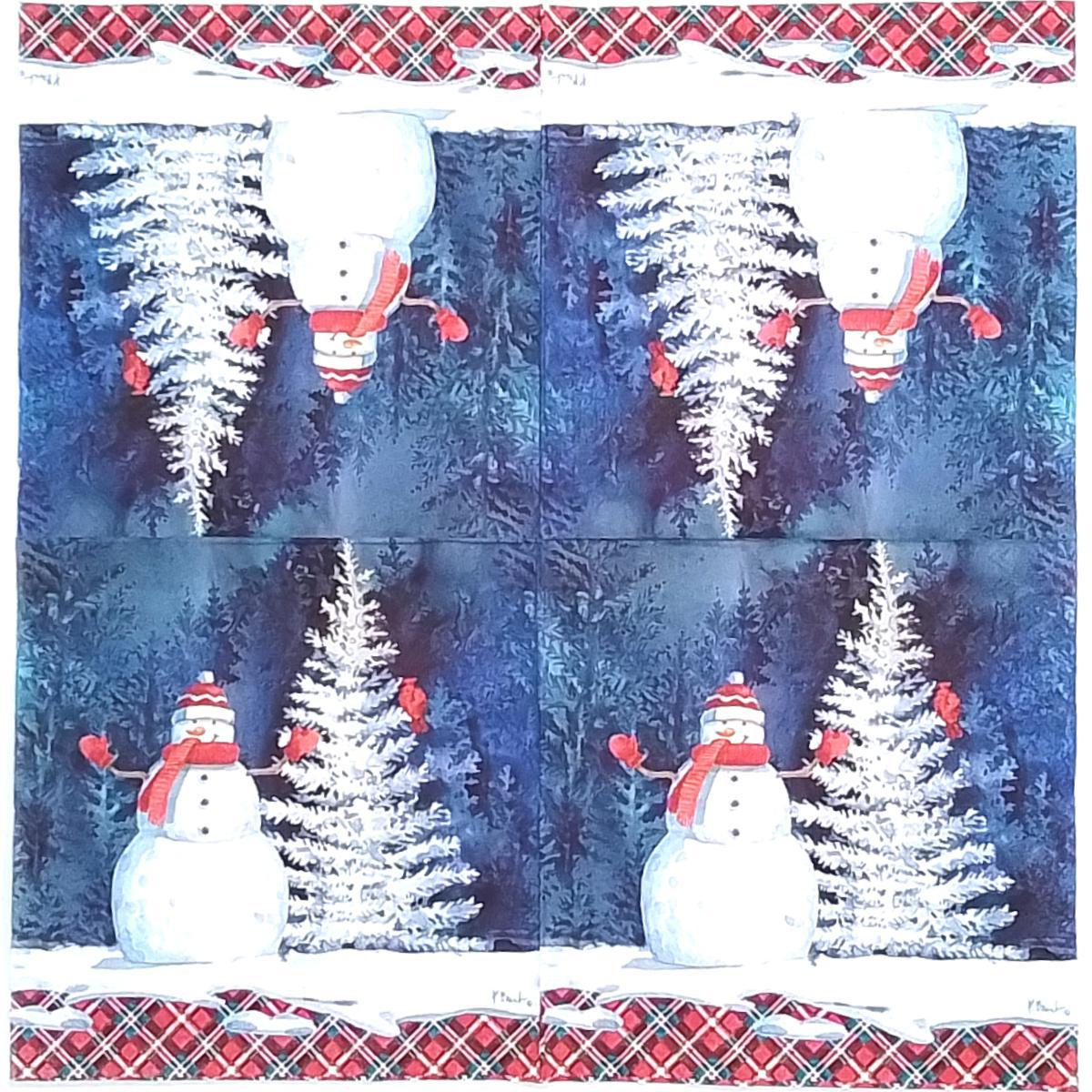 Decoupage Napkins 6.5"- Frosted Snowman