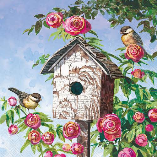 Decoupage Napkins 6.5"- Lovely Birdhouse