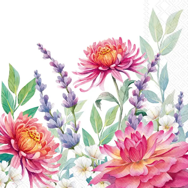 Decoupage Napkins, Lunch 6.5"  (2pcs)- Colorful Garden