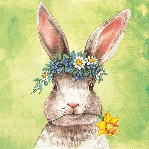 Decoupage Napkins, Lunch 6.5"  (2pcs)- Easterfriends Bunny