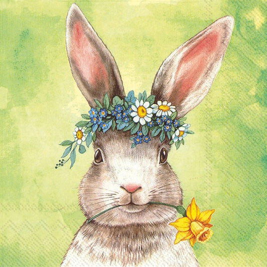 Decoupage Napkins, Lunch 6.5"  (2pcs)- Easterfriends Bunny