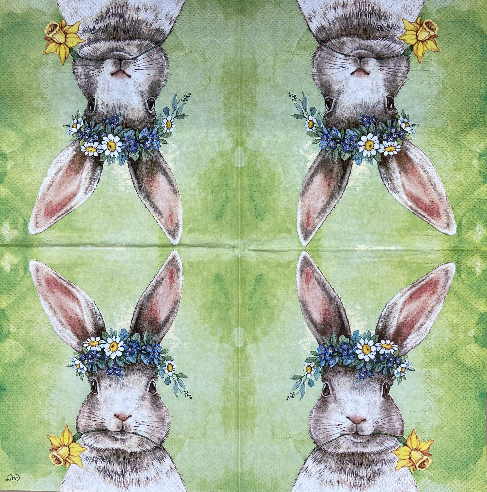 Decoupage Napkins, Lunch 6.5"  (2pcs)- Easterfriends Bunny