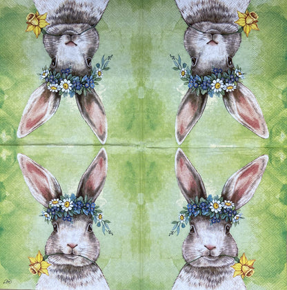 Decoupage Napkins, Lunch 6.5"  (2pcs)- Easterfriends Bunny