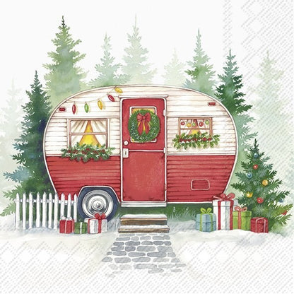 Decoupage Napkins, Lunch 6.5"  (2pcs)- Festive Camper
