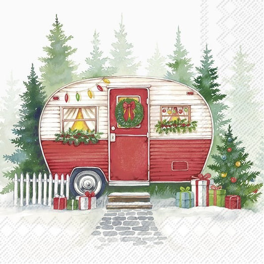 Decoupage Napkins, Lunch 6.5"  (2pcs)- Festive Camper