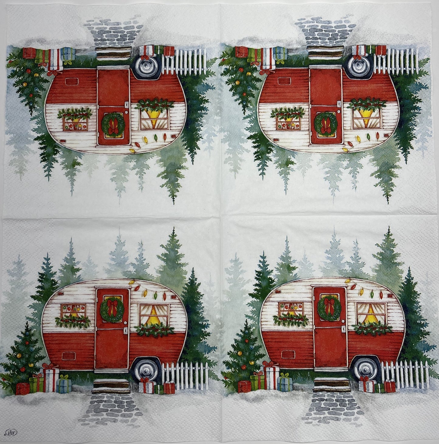 Decoupage Napkins, Lunch 6.5"  (2pcs)- Festive Camper