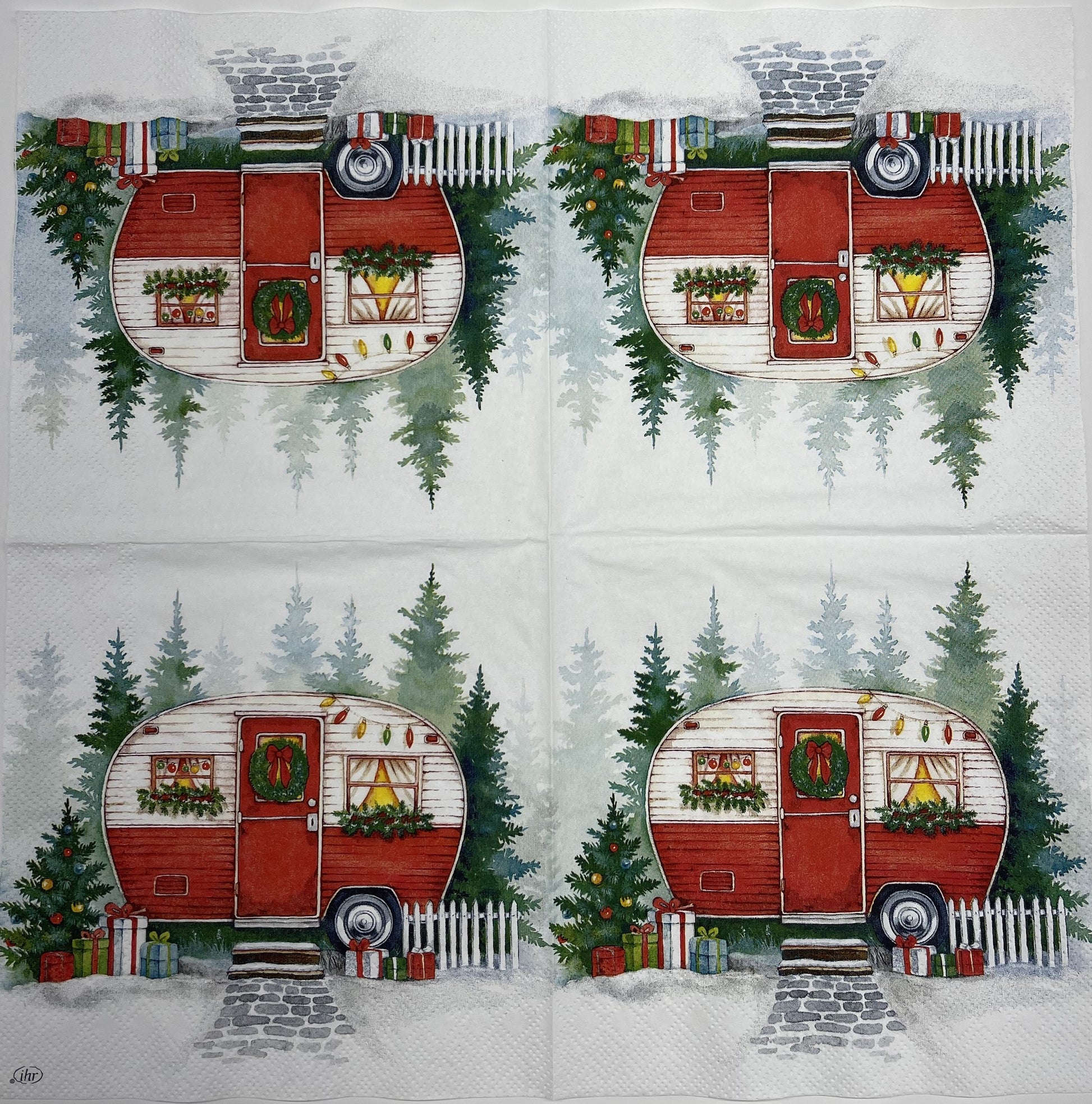 Decoupage Napkins, Lunch 6.5"  (2pcs)- Festive Camper
