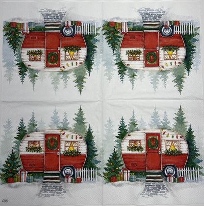 Decoupage Napkins, Lunch 6.5"  (2pcs)- Festive Camper