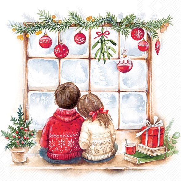 Decoupage Napkins, Lunch 6.5"  (2pcs)- Looking for Christmas