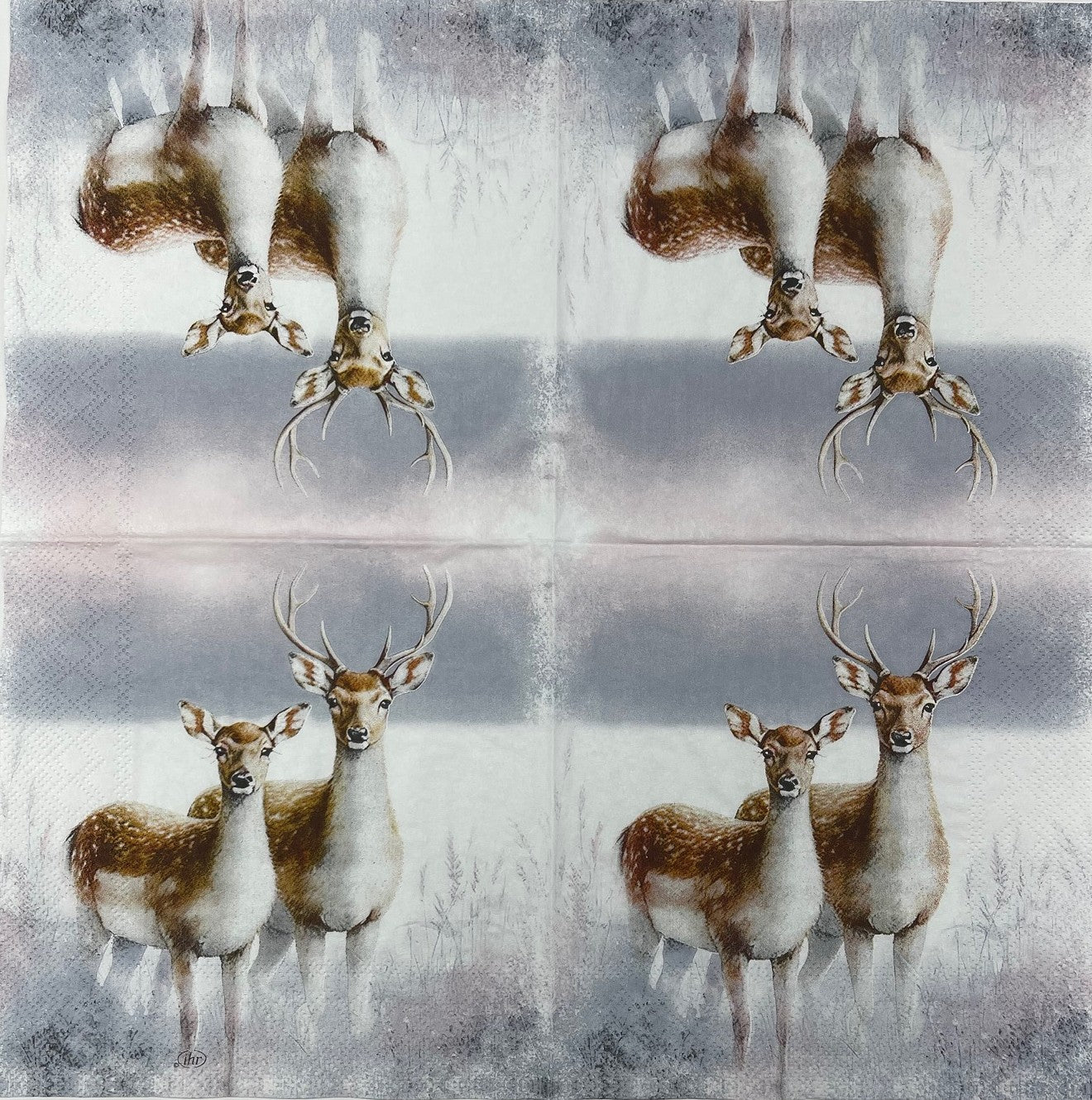 Decoupage Napkins, Lunch 6.5"  (2pcs)- Magic Winter Deers