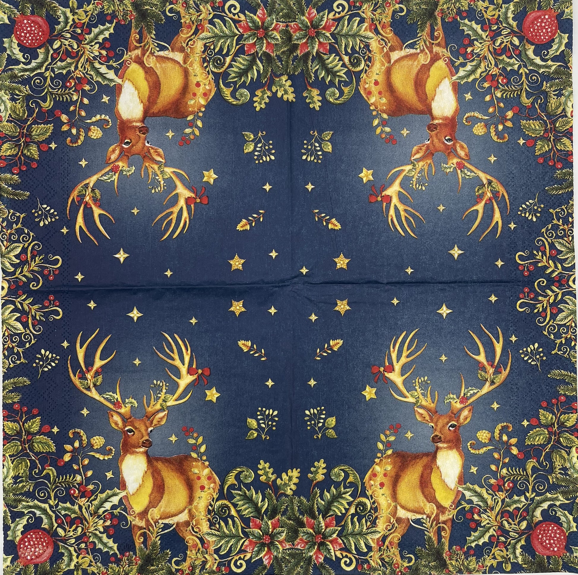 Decoupage Napkins, Lunch 6.5"  (2pcs)- Opulent Deer
