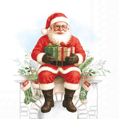 Decoupage Napkins, Lunch 6.5"  (2pcs)- Santa