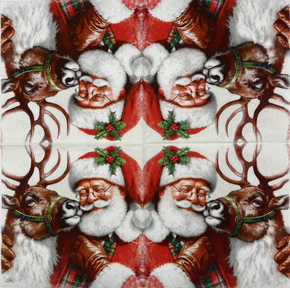 Decoupage Napkins, Lunch 6.5"  (2pcs)- Santa's Best Friend