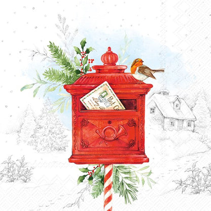 Decoupage Napkins, Lunch 6.5"  (2pcs)- Santa's House