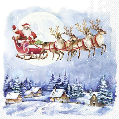 Decoupage Napkins, Lunch 6.5"  (2pcs)- Santa's Wonderland