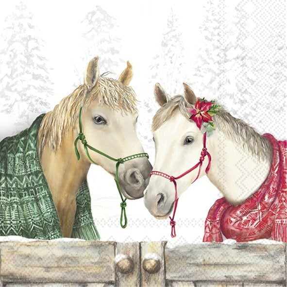 Decoupage Napkins, Lunch 6.5"  (2pcs)- Winter Horses