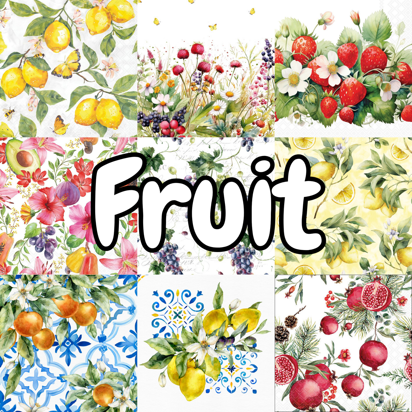 Decoupage Napkins Value Bundle - Fruits