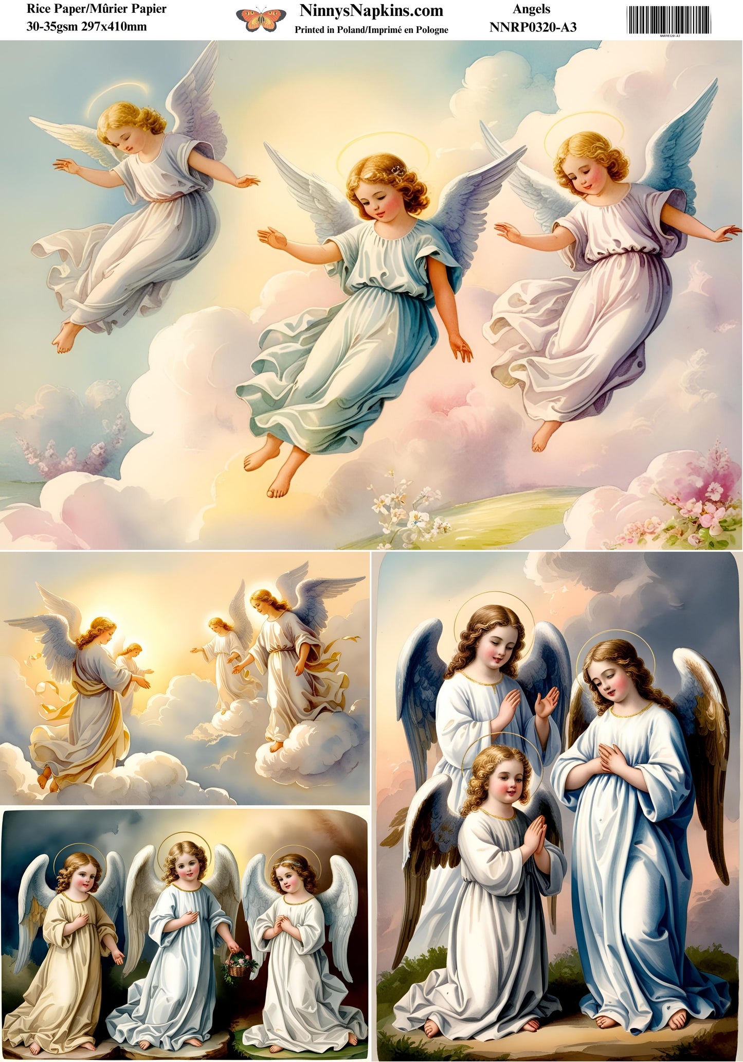 Decoupage Rice Paper - Angels