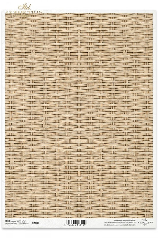 Decoupage Rice Paper - Basket Weave