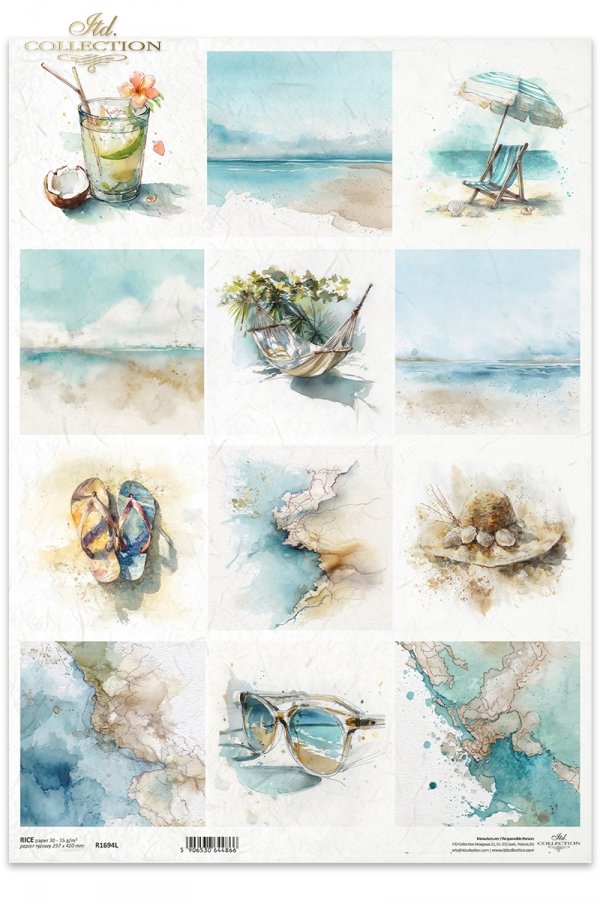 Decoupage Rice Paper - Beach LifeA3