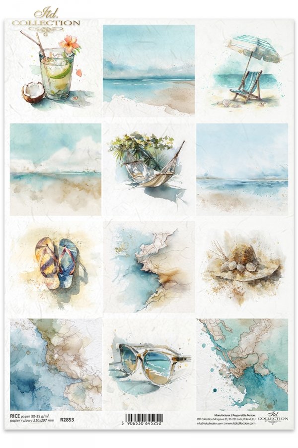 Decoupage Rice Paper - Beach LifeA4