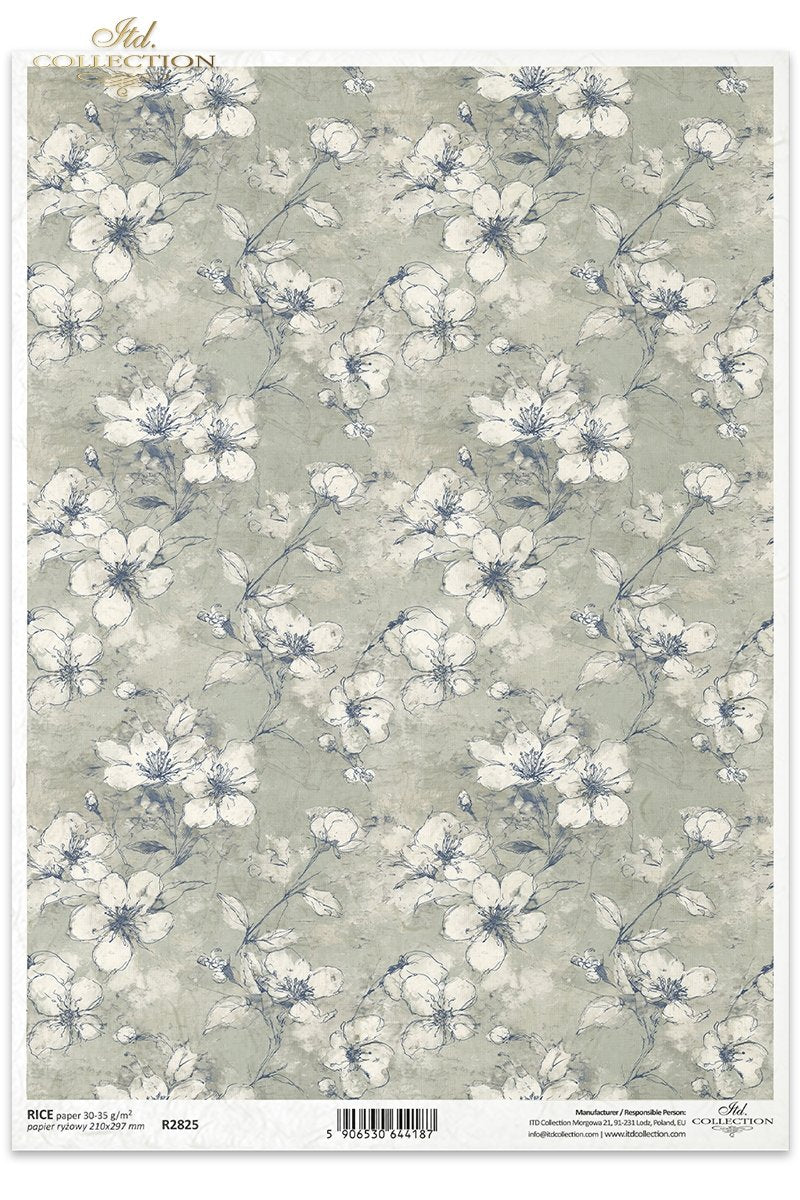 Decoupage Rice Paper - Blossoms Pattern