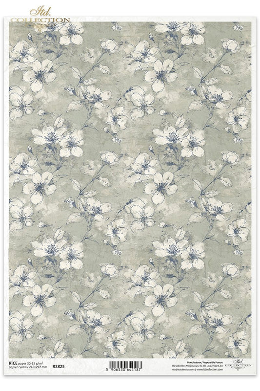 Decoupage Rice Paper - Blossoms Pattern