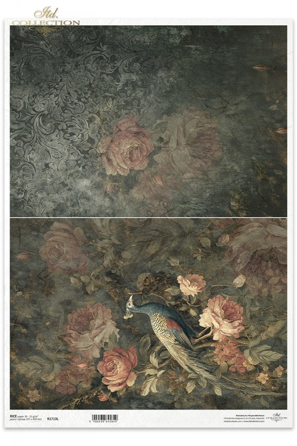 Decoupage Rice Paper - Botanical Boudoir, Bird Of ParadiseA3