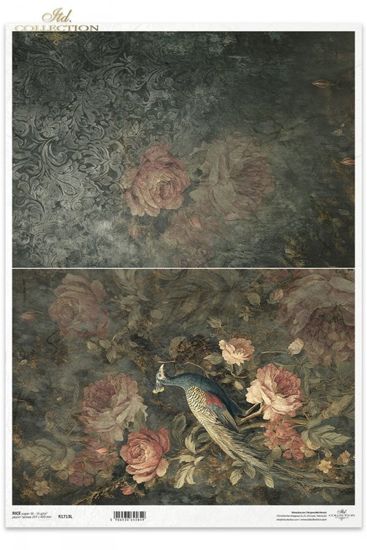 Decoupage Rice Paper - Botanical Boudoir, Bird Of ParadiseA3