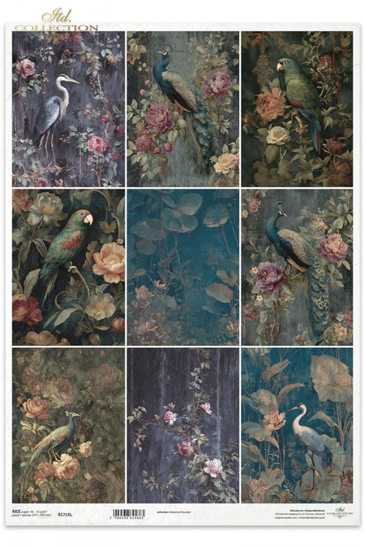 Decoupage Rice Paper - Botanical Boudoir, MiniaturesA3