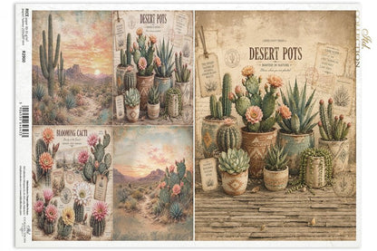 Decoupage Rice Paper - CactiA4