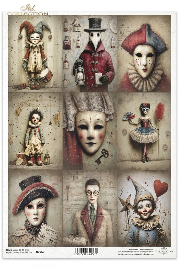 Decoupage Rice Paper - Carnival IIA4