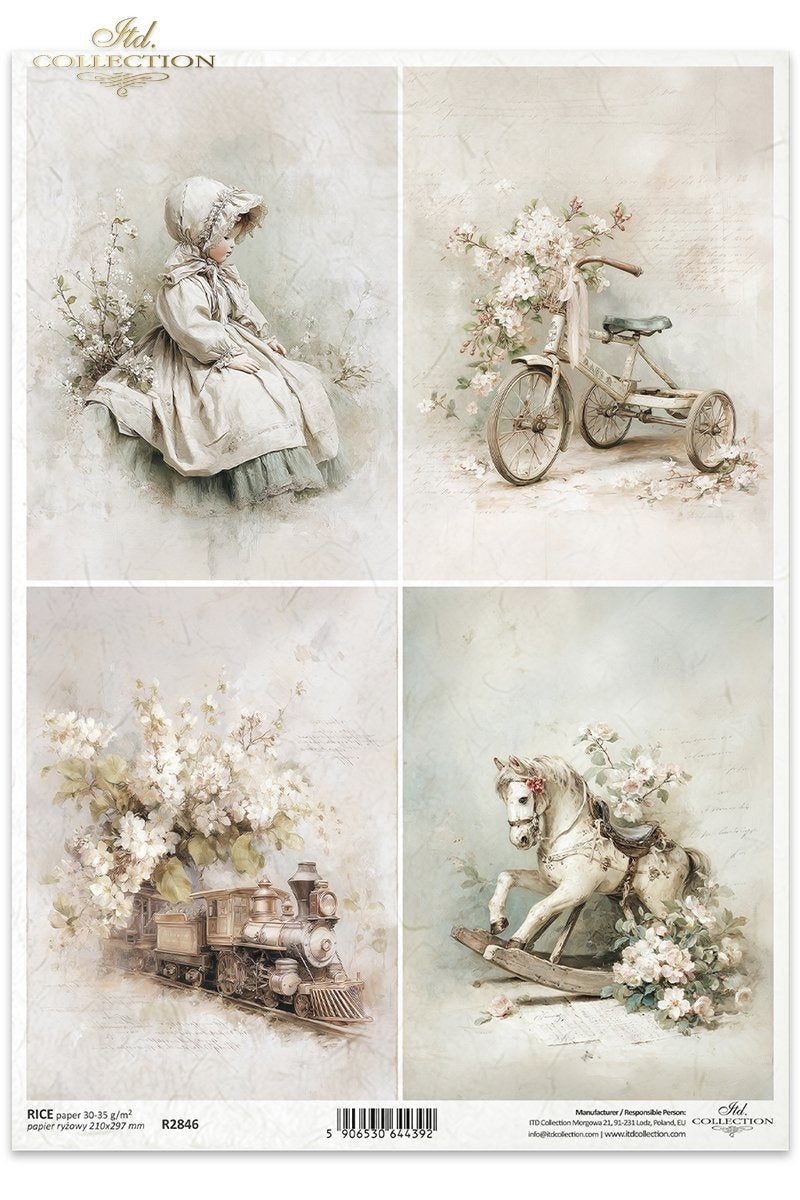 Decoupage Rice Paper - Children's Toys