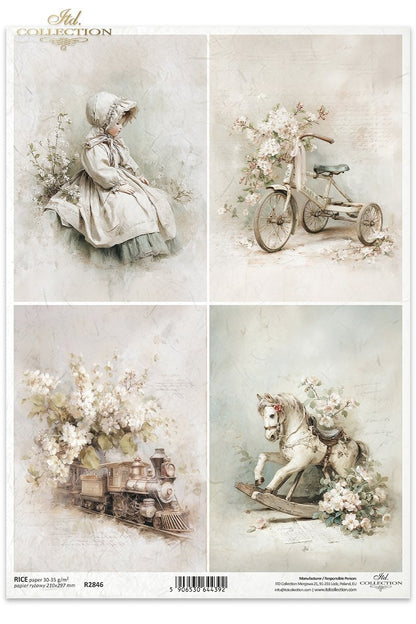 Decoupage Rice Paper - Children's Toys