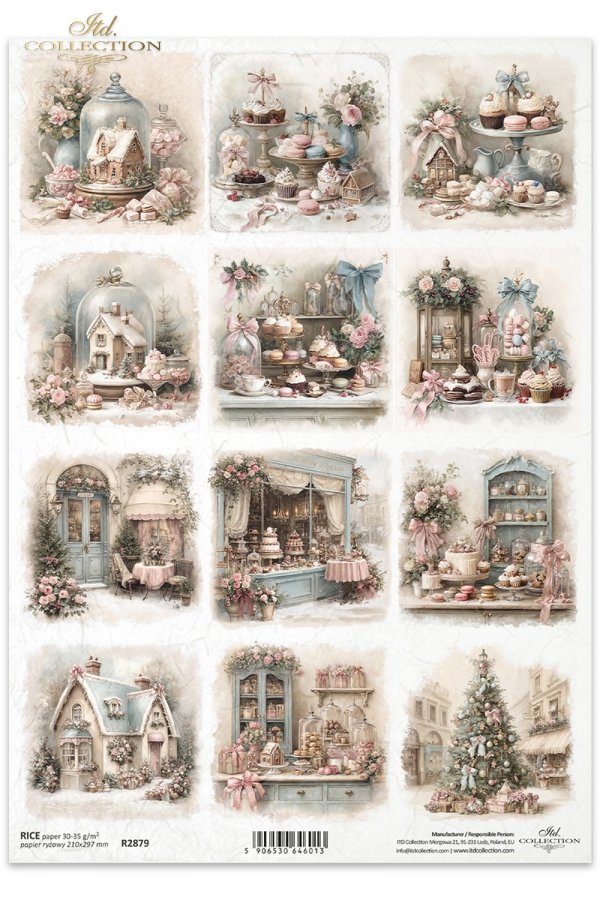 Decoupage Rice Paper - Christmas BakeryA4