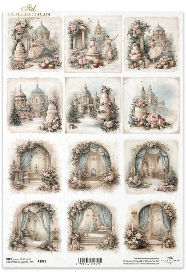 Decoupage Rice Paper - Christmas BallerinaA4