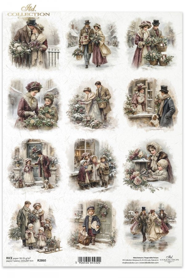 Decoupage Rice Paper - Christmas, FamilyA4