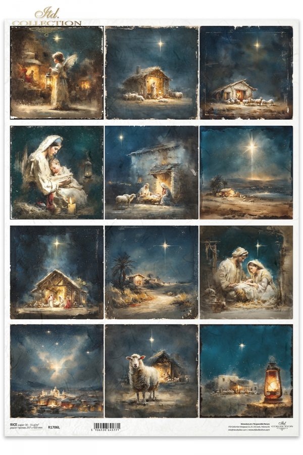 Decoupage Rice Paper - Christmas, NativityA3