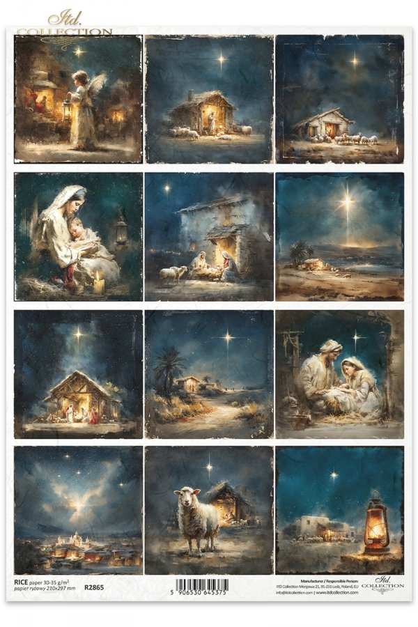 Decoupage Rice Paper - Christmas, NativityA4