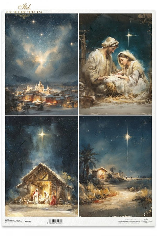 Decoupage Rice Paper - Christmas, Nativity IIIA3